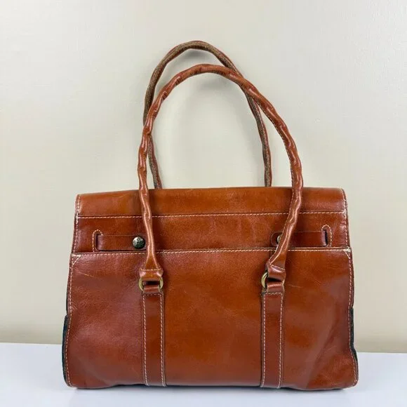 EUC Patricia Nash Vienna Tan/Brown Leather Satchel Bag - Picture 2 of 14